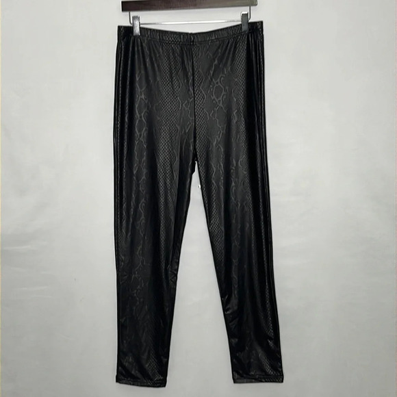 Plush Fleece Lined Liquid Leggings in Black Snake - NEW - Size XXL - Picture 2 of 8